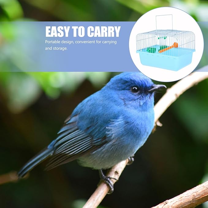 balacoo Portable Bird Cage with Waterer Food Box Spacious Travel Carrier for Cockatiels Metal Construction Easy Outdoor Adventures
