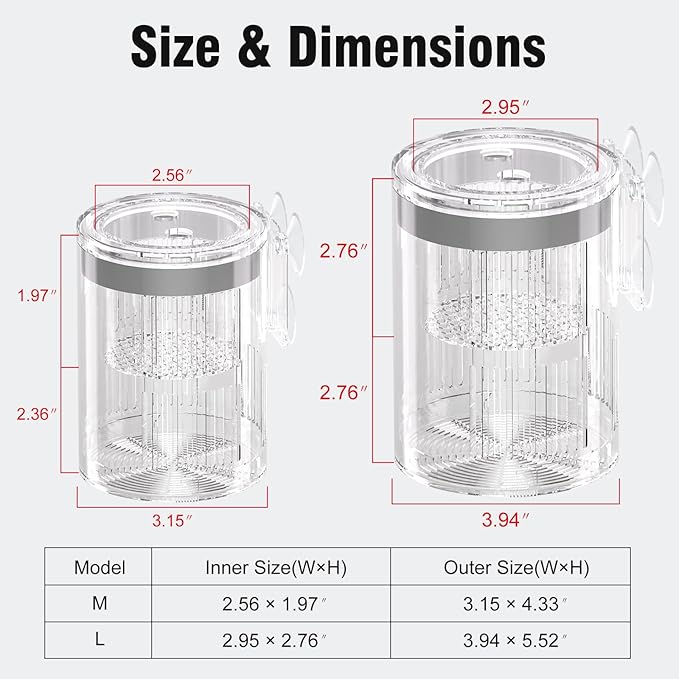 Floating Acrylic Breeder Box for Fish Tank - Aquarium Isolation Separator Hatchery Incubator for Guppy, Betta, Clownfish, Coral, Baby & Injured Fish