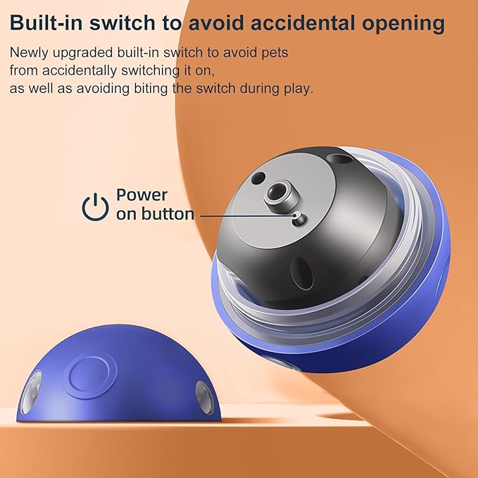 Interactive Dog Ball Toys, Automatic Moving Motorized Rolling Dog Balls, Automatic Bouncing Pet Toy Balls, USB Rechargeable Sporty Rolling Toys, Play Balls for Dogs to Play with(Orange)