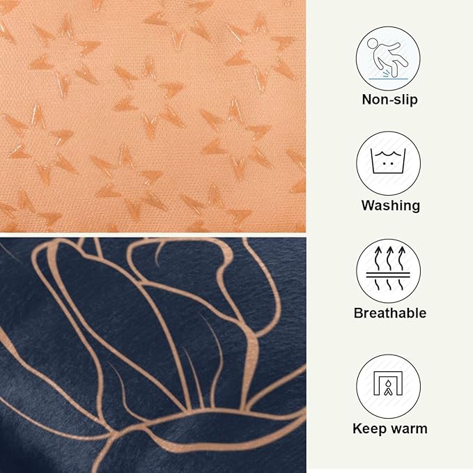 Pet Bed Dark Blue Floral Dog Bed Mat Absorbing Non Slip Pad Pet Sleeping Mat for Small, Medium, and Large Dogs Puppy Cat 36 in x 24 in