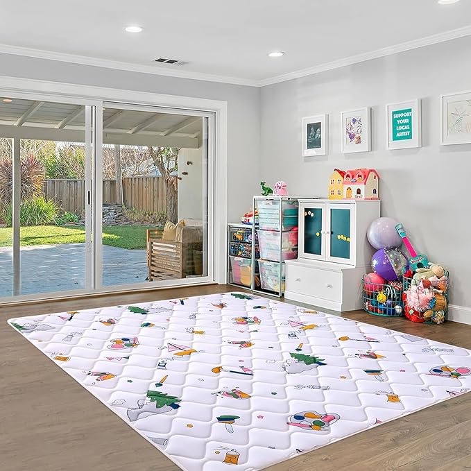 Baby Play Mat - 6ft X 4ft,Premium Thicker Foam One-Piece Crawling Mat, Machine Washable, Extra Large Anti-Slip Activity Playmat for Babies, Toddlers & Infants