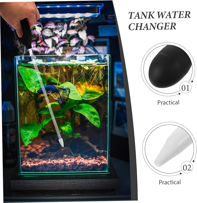3pcs Fish Tank Water Changer and Coral Feeder Tool Aquarium Pipette for Easy Cleaning and Feeding and Portable Water Transfer for Home Aquariums