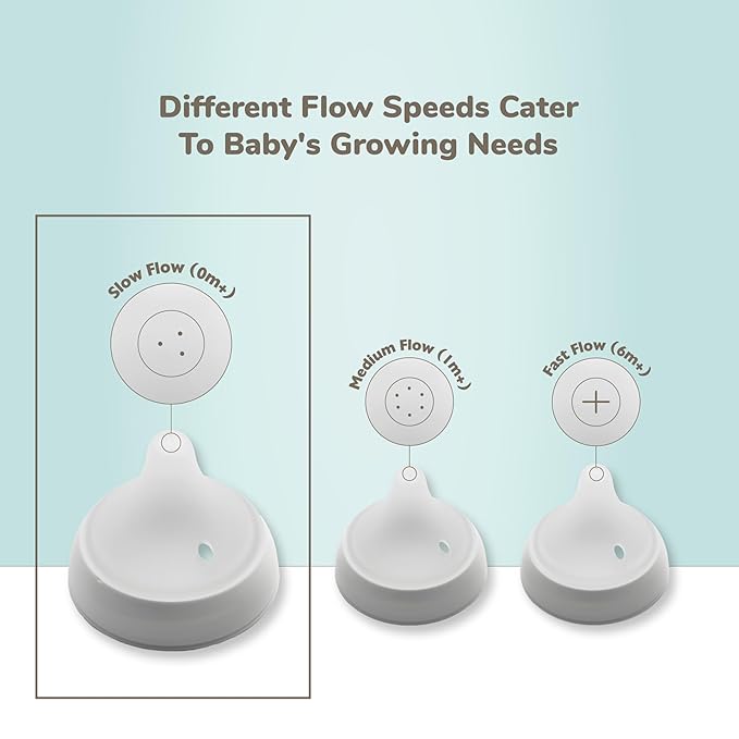 NUK Perfect Match Slow Flow 2-in-1 Natural and Anti-Colic Bottle, 5oz., 4 Pack, BPA Free