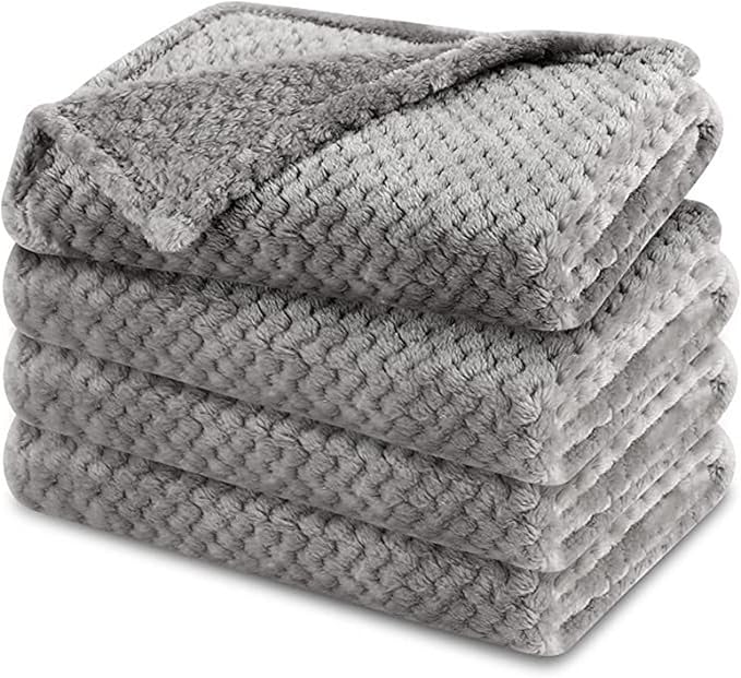 Pet Blanket Warm Soft Dog Blankets Washable Cat Throw Blankets Sofa Bed Couch Furniture Protector Cover for Small Medium Large Dogs Cats, Grey, 16" x 24"