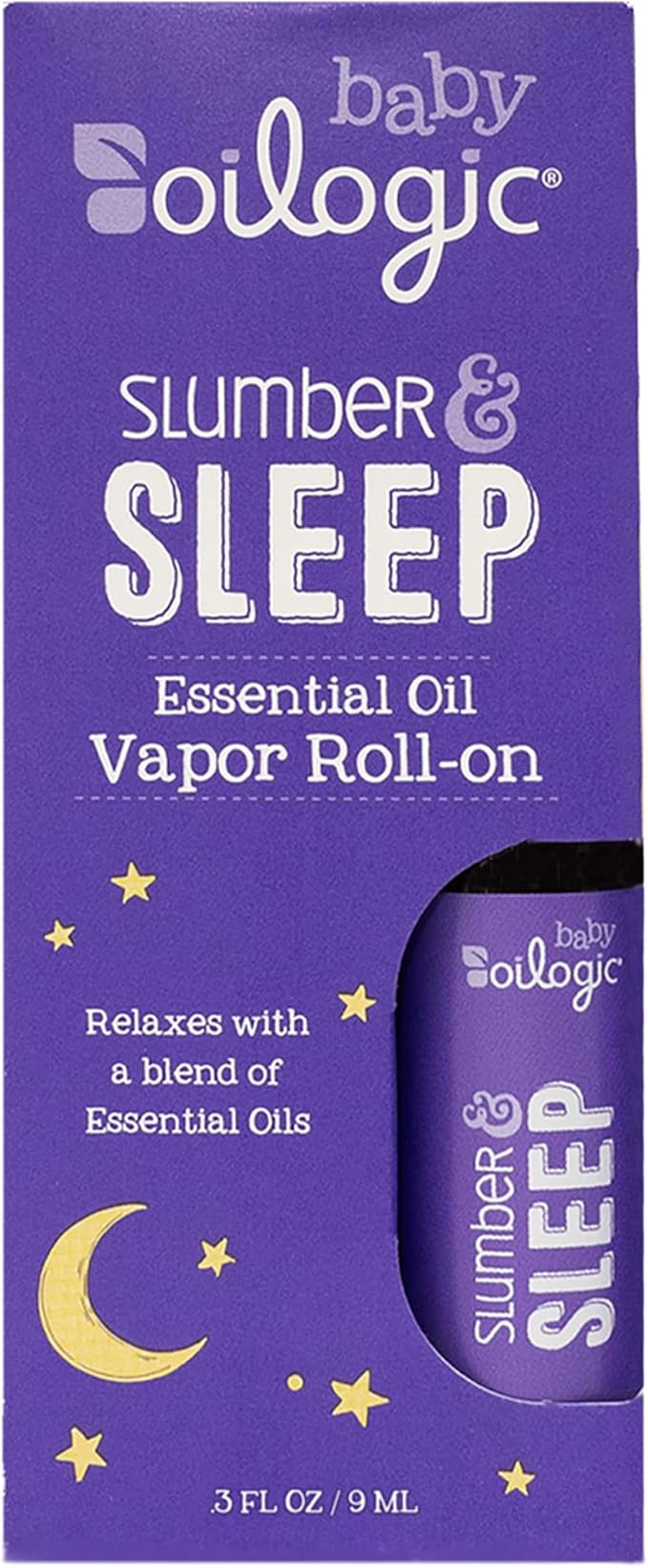 Oilogic Slumber & Sleep Roll-On Essential Oil for Babies & Toddlers - Gentle Aromatherapy Essential Oils, Mess-Free Comfort & Wellness Blends - Pediatrician-Tested Safe for Baby, .2 Fl Oz