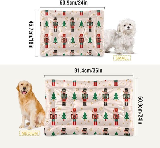 Christmas Nutcracker Pet Bed Cute Dog Bed Mat Absorbing Non Slip Pad Pet Sleeping Mat for Small, Medium, and Large Dogs Puppy Cat 24 in x 18 in
