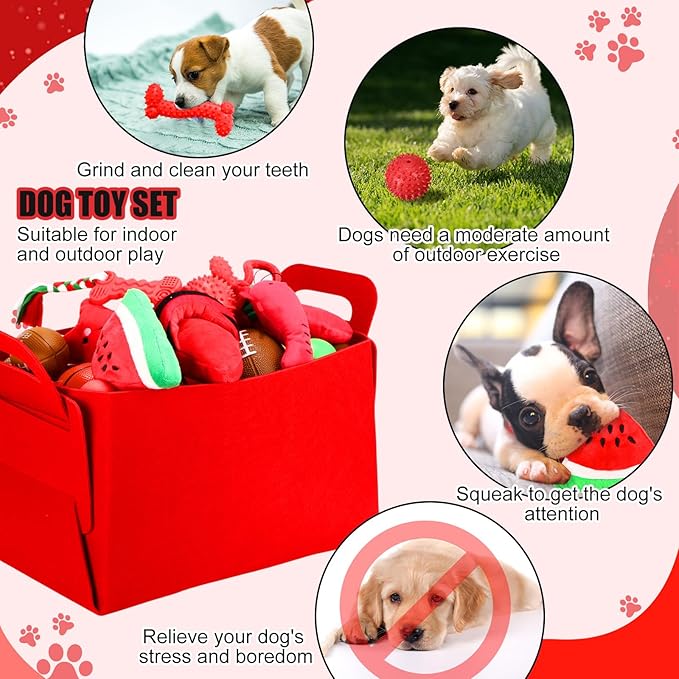 Abbylike 50 Pcs Puppy Supplies Starter Kit for Small Dogs Puppy Essentials Includes Leash, Bowls, Teeth Brushes, Water Bottle, and More Accessories for Dogs Pet Day Welcome Gift(Red)