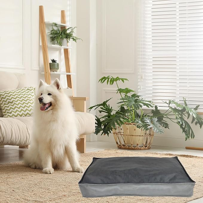 Dog Bed Cover, Comfortable and Quiet Dog Bed Covers for Pet Mat Bed,Washable Removable Cover，Faux Leather Pet Nest, 35" L x 22" W x 3" H ，Cover Only