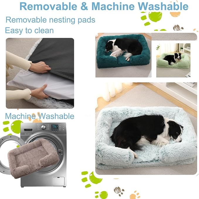 Dog Beds Large Sized dog Orthopedic, Sofa Dog Bed with Waterproof Lining and Nonskid Bottom, Rectangle Washable Dog Bed for Medium Small Dogs and Cats Comfortable ( Color : Brown2 , Size : 31 x 21" )