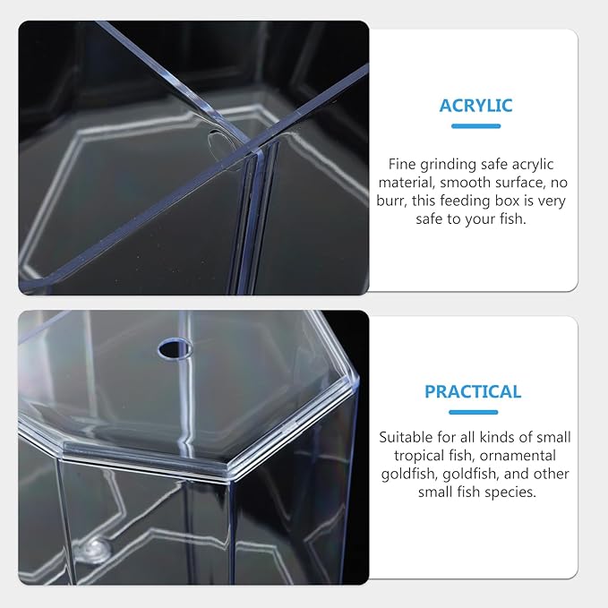 POPETPOP Mini Fish Tank with Divider : Acrylic Fish Breeding Tank Transparent Breeding Box Small Aquarium Box for Small Shrimp