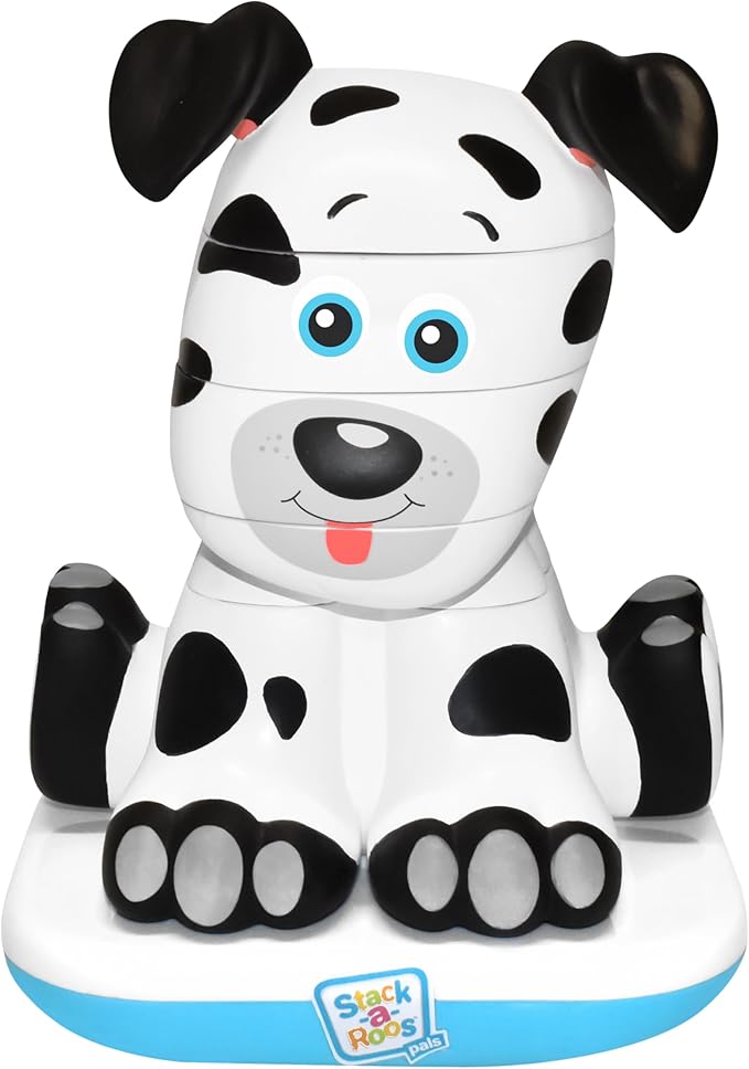 Stack-a-Roos Dalmatian Puppy by Salus Brands - Animal Stacking Toy, Educational Early Learning Toy for Infants Babies Toddlers, Age 12+ Months - Great Baby Gifts, STEM Toy