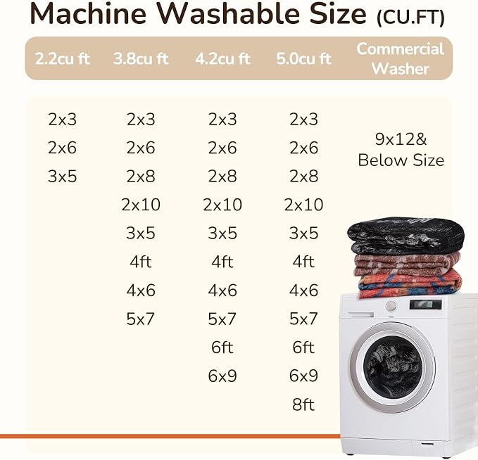 BESTSWEETIE Area Rug 2x10 Rug Machine Washable Non-Slip Low Pile Print Pattern