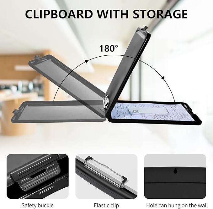 A4 Clipboards,Heavy Duty Waterproof Nursing Plastic Folder Clipboard with Storage Clip Boards,File Folder Storage Box Clipboard Case for Teacher,Doctor,Offices,Butterfly Skull Flower