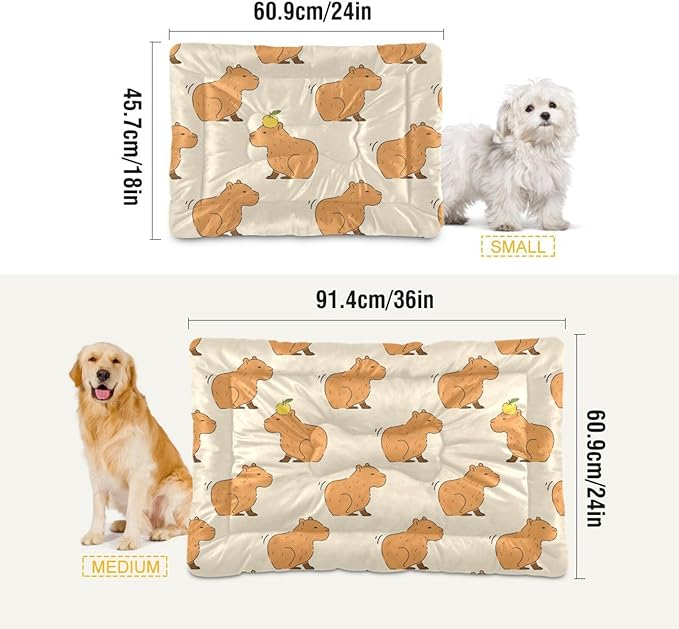 Cute Capybara Pet Bed Cute Dog Bed Mat Absorbing Non Slip Pad Pet Sleeping Mat for Small, Medium, and Large Dogs Puppy Cat 24 in x 18 in