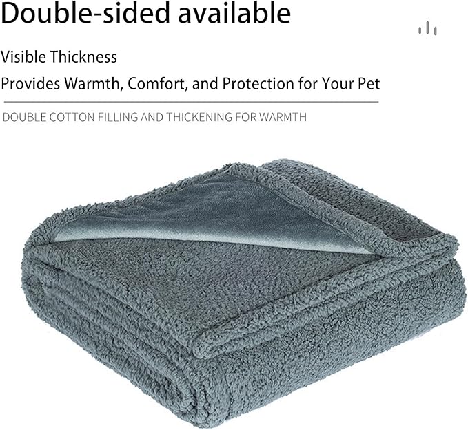 Waterproof Pet Blanket, Lovers Blanket Reversible Plush Sherpa Fleece Furniture Protector for Sofa, Bed & Couch, Liquid & Pee Proof Dog Blanket Cover for Dogs Cats Lovers Couples (Beige, XXL(79"x79"))