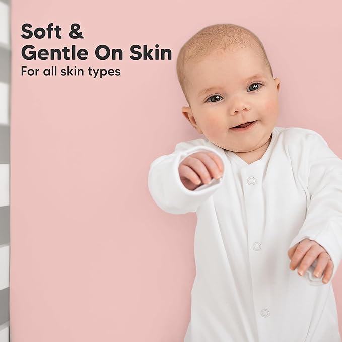 KeaBabies 2-Pack Organic Crib Sheets for Boys, Girls - 52x28 Fitted Crib Mattress Sheet Neutral, Breathable Jersey Cotton Cover for Baby Bed, Toddler Mattress, Soft & Cute Prints (Rose)