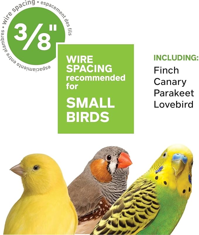 Rustic Retreat Top Bird Cage with Durable Metal Construction, Spacious Interior, and Convenient Top Access Teal/Dome Top