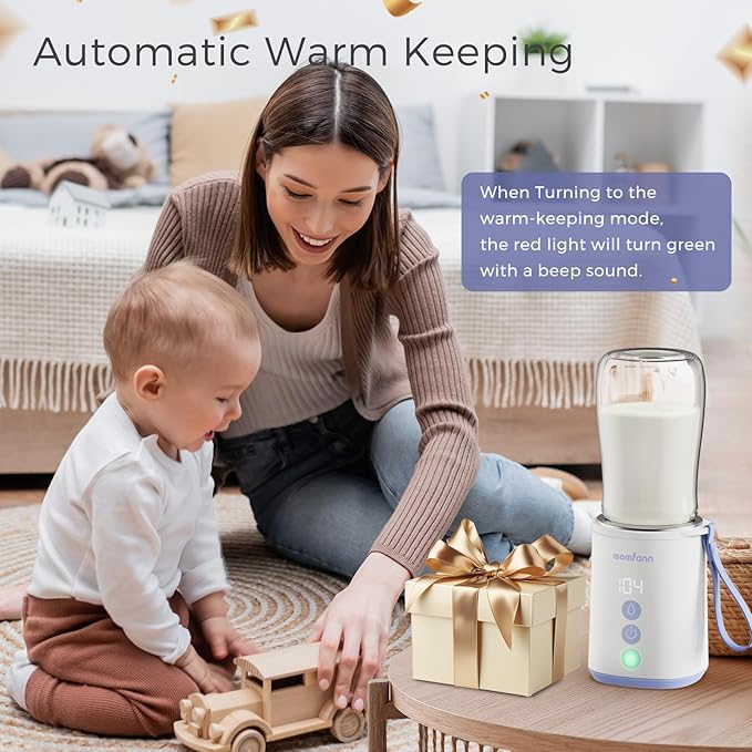 Portable Bottle Warmer Travel Baby Bottle Warmer for Breastmilk On The Go Travel Bottle Warmer Leak-Proof 2 Modes Fast Heating Three 3800mAH Battery Capacity to Meet Your All-Day Needs