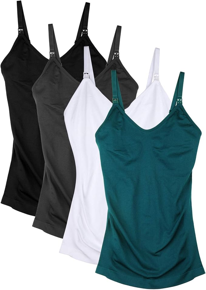 Womens Maternity Nursing Tank Cami for Breastfeeding with Adjustable Straps