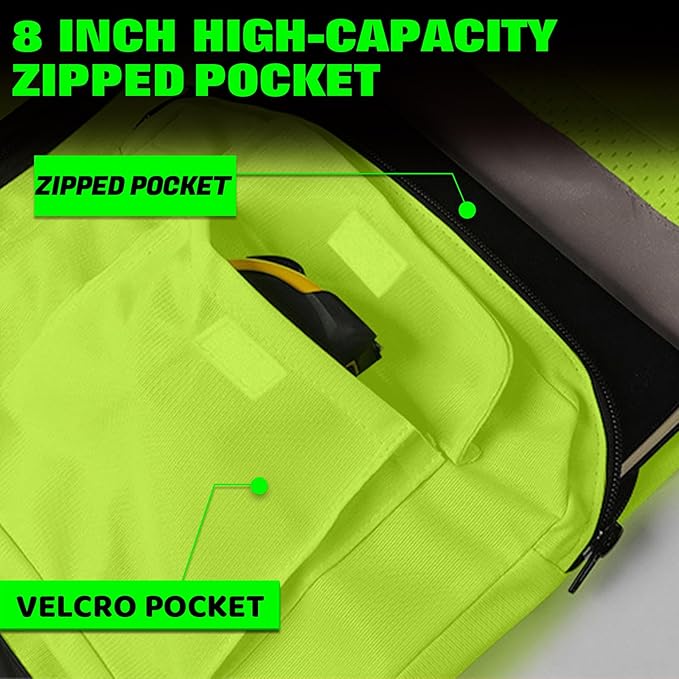 BeautyWill Custom Logo 10 Pack Safety Vest Mesh High Visibility Reflective Vest Customized Logo Utility Zipped Pockets Construction Workwear （Yellow,XXL）