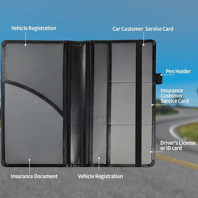 Car Registration and Insurance Holder, Cool Car Accessories for ID, Driver's License Cards & Essential Document, business cards, Men&Women,Old American Flag