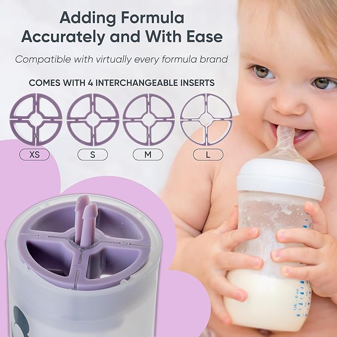 Formula Dispenser - Replaces Hand Scooping - Add Desired Amount with a Few clicks - Baby Formula Container to go - 10ounces Baby Milk Powder Storage - for Home & Travel
