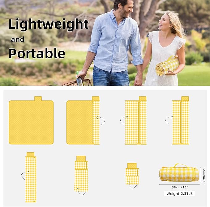 ZAZE Extra Large Picnic Blankets, Camping on Grass