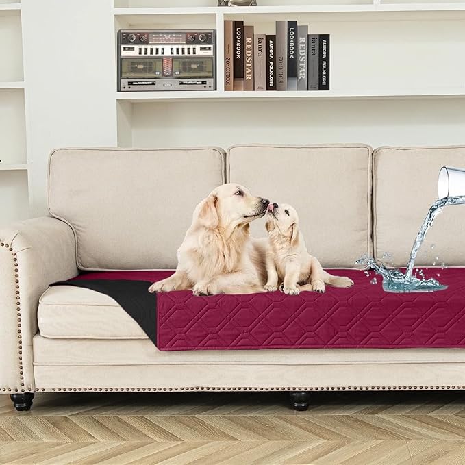 Sanmadrola Couch Cover for Sofa Bed Furniture Waterproof Reversible Dog Bed Cover Pet Blanket
