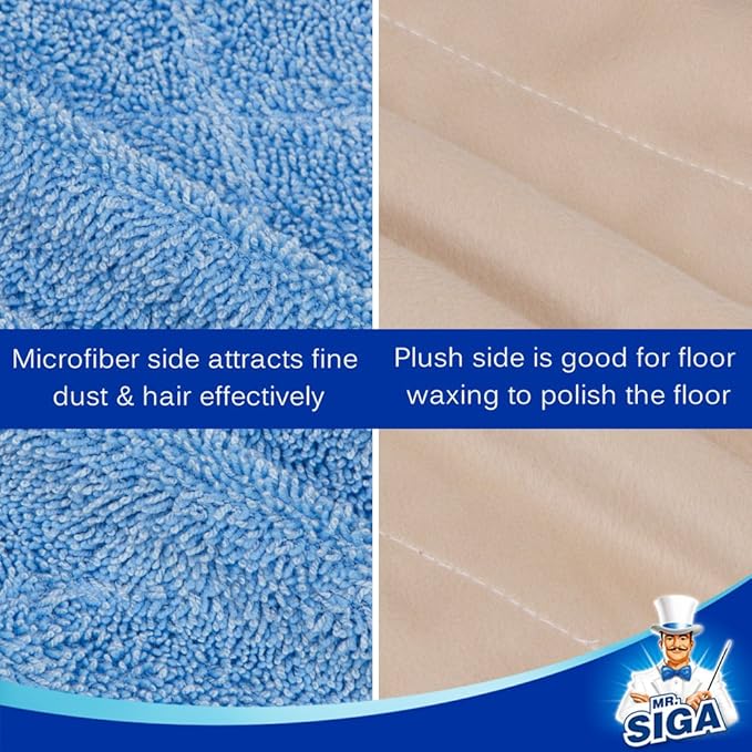 MR.SIGA Professional Microfiber Mop Refills, Pack of 3, Size: 42cm X 23cm