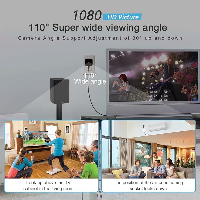 LIZVIE WiFi Spy Camera Charger - Remote View - 2.4G WiFi - Premium HD 1080P - Best Mini Camera for Pets Nanny - Real Time Monitoring - Wide-Angle 170° - iOS Android