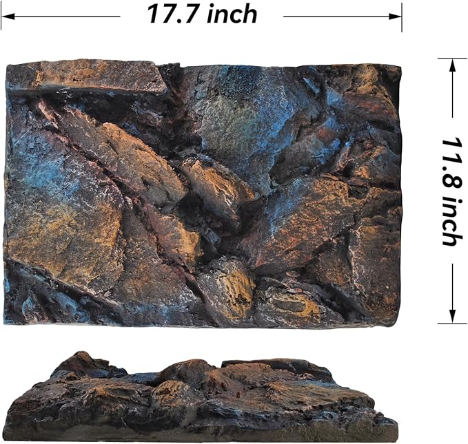 Rock Terrarium Background, 3D Reptile Tank Background Board Amphibian Stereo Backdrop Wall Reptile Stereo Decoration Aquarium Decoration Reptile Gecko Frog Lizard