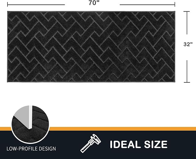 PURRUGS Dirt Trapping Door Mat 32" x 70", Non-Slip Machine Washable Entry Rug