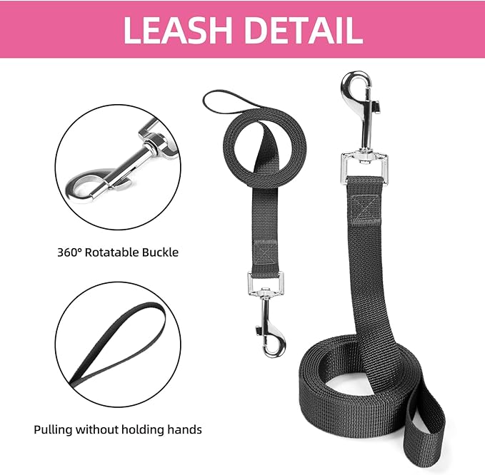 Small Dog Harness and Leash Set, Breathable Mesh Puppy Harness, Adjustable Dog Harness for Small Medium Large Dogs, No-Pull Pet Harness for Daily Walking (Hotpink, Medium)