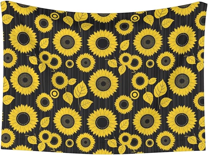 Pet Blanket for Car Rides Vet Visits, Abstract Yellow Sunflower, Two Sided Reversible Plush Design with Bumpy Dot Side Offers Comfort Home Piece On Go Travel