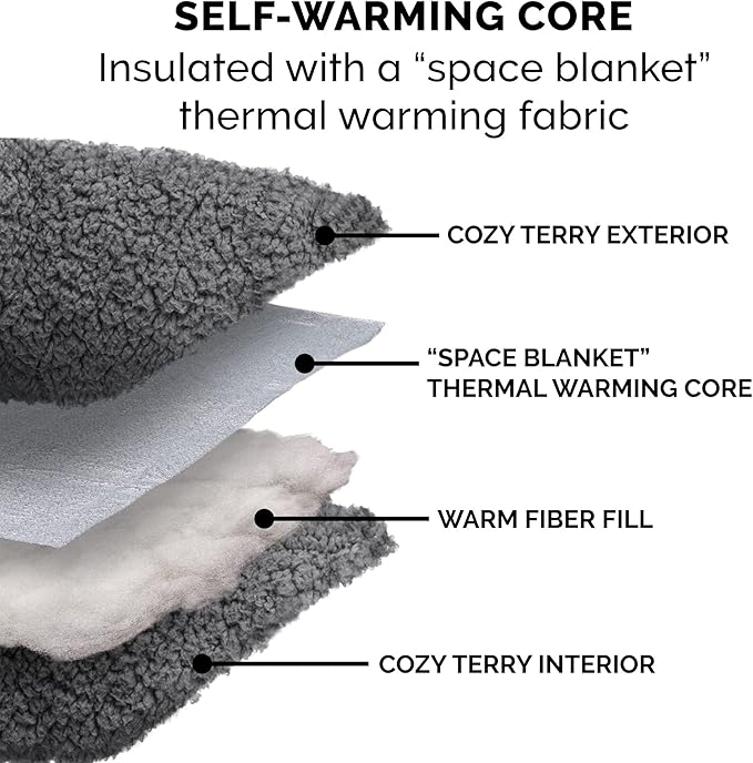 Furhaven 23" Round Self-Warming Pet Bed for Indoor Cats & Medium/Small Dogs, 100% Washable, For Pets Up to 45 lbs - Hi Lo Snuggle Terry Cuddler - Charcoal Gray, Medium