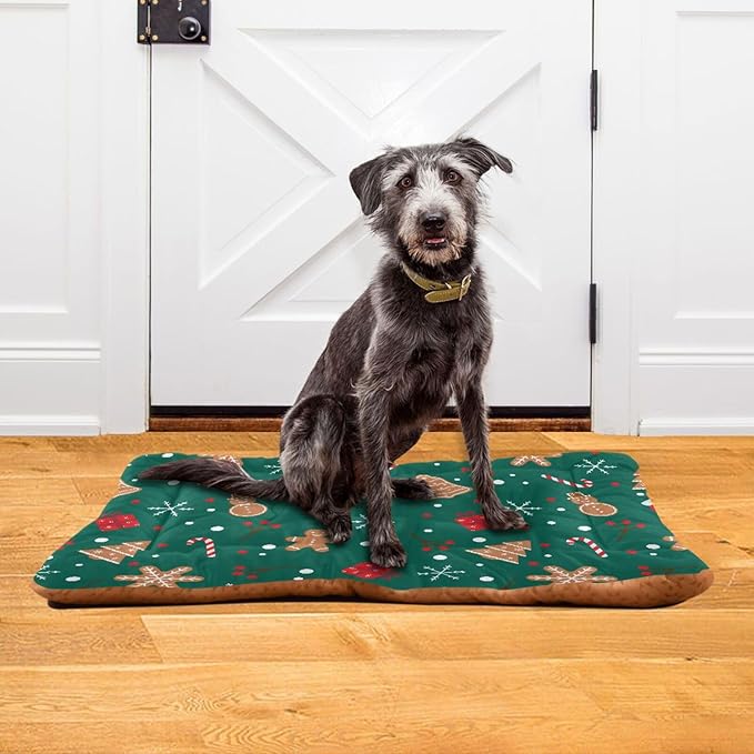 Christmas Snowman Gingerbread Pet Bed Cute Dog Bed Mat Absorbing Non Slip Pad Pet Sleeping Mat for Small, Medium, and Large Dogs Puppy Cat 24 in x 18 in
