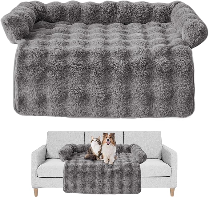 Dog Bed Couch, Raised Edge Furniture Protector with Soft Cushion, Calming Dog Bed with Plush Design, Home Kitchen Living Room, Nursery Apartment Daily Rest 29.53x29.53x3.94 inches