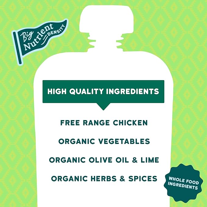 Serenity Kids 6+ Months World Explorers Mexican Chicken Baby Food Pouches - Chicken Mexican Stew - BPA-Free Organic Baby Food Puree with Protein & Veggies - 3.5 Oz, 6 Count