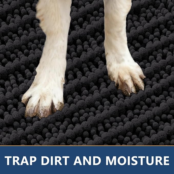 Smiry Dog Door Mat for Muddy Paws 59x24, Absorbent Dirt Trapper, Non-Slip