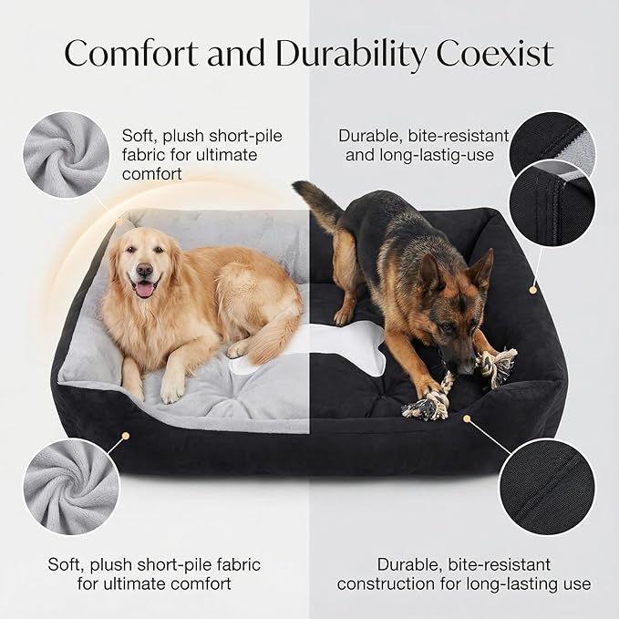 Dog Bed Medium Large Size Dogs Sleeping Mat Dog Orthopedic Foam with Bolster Washable Dogs Bed Sofa Pet Bed with Removable Cover