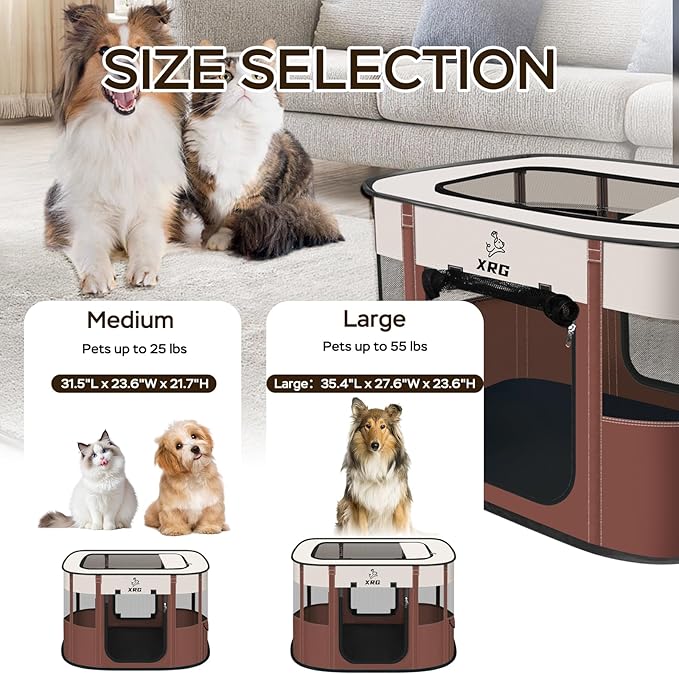 Portable Foldable Pet Playpen Collapsible Crates Kennel Playpen for Dog cat and Rabbit &Travel playpen Outdoor or Indoor (Medium（31.5" L x 23.6" W x 21.7" H）, Green)