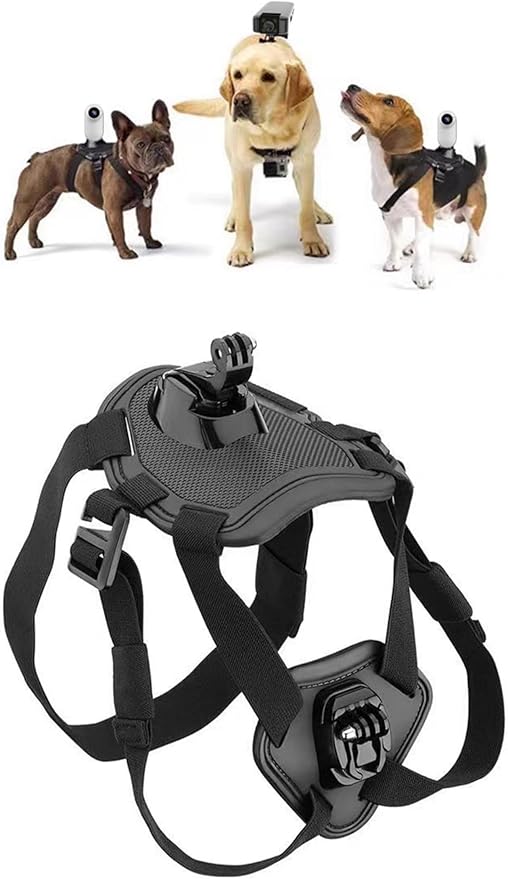 Pet Collar Camera, Dog Harness Camera, Live Viewing on Mobile Phone, WiFi Version for Dogs, Remote Operation, Strap Fixing Bracket, for Indoor/Outdoor