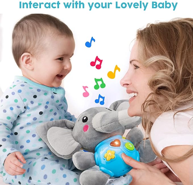 STEAM Life Baby 3-6 Months Boy Gifts Musical Toys Plush Elephant Infant 0-6 6-12 Month Light Up Stuffed Aminal for Newborn Toddler