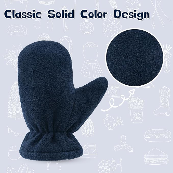 BAVST Baby Toddler Winter Mittens Girls Warm Fleece Lined Gloves Kids Sherpa Lined Mittens for Boys