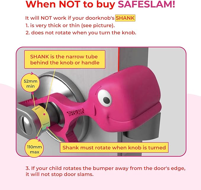 Baby Proofing Door Stopper, Door Pinch Guards Protect Child Fingers & PET Tails. Baby Safety Finger Protectors Prevent Pinch Injuries – Kids and Adults Love Whale Pinch Guard (Pink)