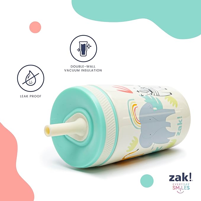 Zak Designs Bluey Kelso Tumbler Set, 15 fl.oz. Leak-Proof Screw-On Lid with Straw, Bundle for Kids Includes Plastic and Stainless Steel Cups with Bonus Sipper, 3pc Set, Non-BPA