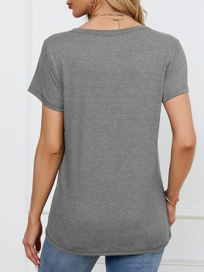 Soft Short Sleeve Shirts for Women, Crew Neck T Shirts for Women Loose Fitting Lightweight Top Basic Tee Shirt