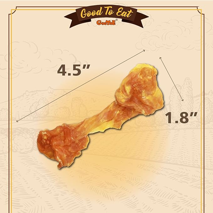 Gootoe Turkey Tendons for Dogs –All-Natural, Hypoallergenic Dog Treats, Rawhide Alternative, Long Lasting Puppy Chews, Healthy Dog Treats for Medium Breeds, Bone (M), 3 Count Pack