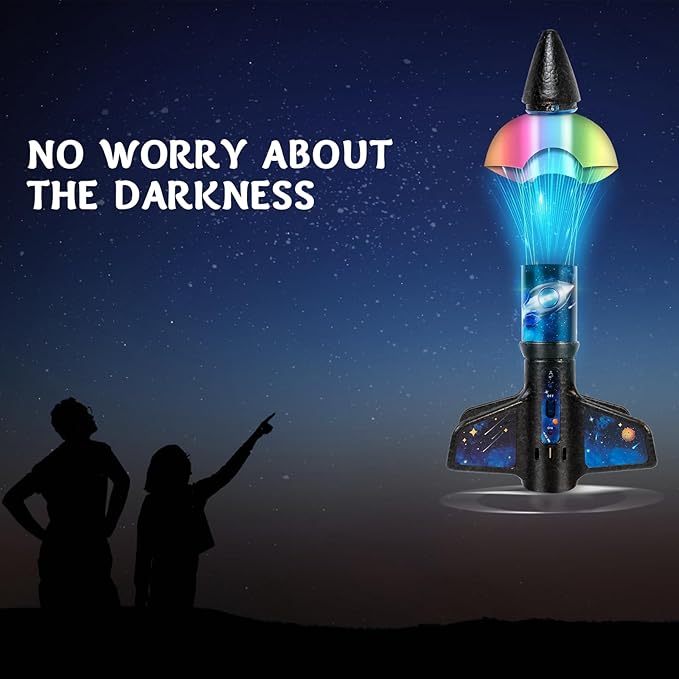 Rocket Launcher for Kids -200 Feet of Flight Altitude, Auto Electric Rocket Toys with Safe Parachute, Outdoor Summer Yard Toys Christmas Birthday Gifts for Boys & Girls Age 6 7 9 10 12 8-13 Years Old