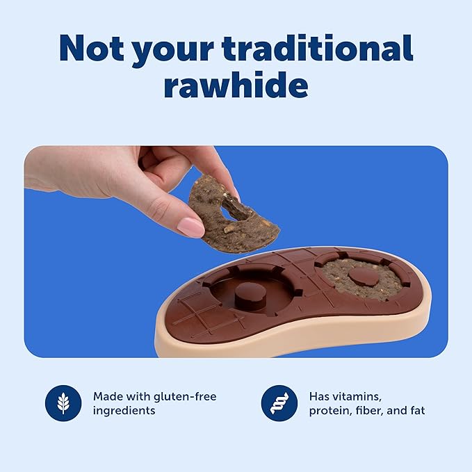 PetSafe Busy Buddy Rawhide Treat Rings - Quality Dog Treats - Training Reward - Original Rawhide & Peanut Butter Flavors - Size A - 24 Rings